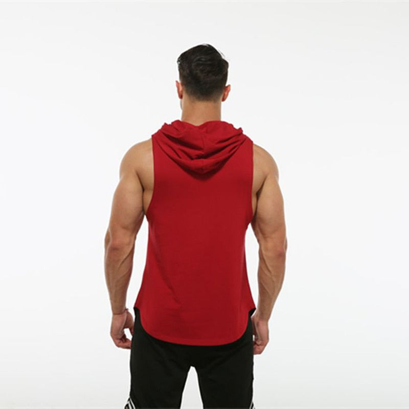 Hooded Sleeveless Vest Men's Fitness