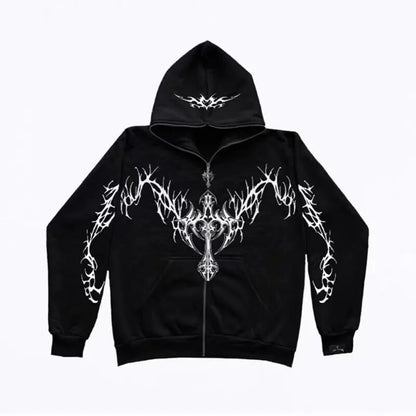 Gothic Clothing Trend Zipper Hoodies